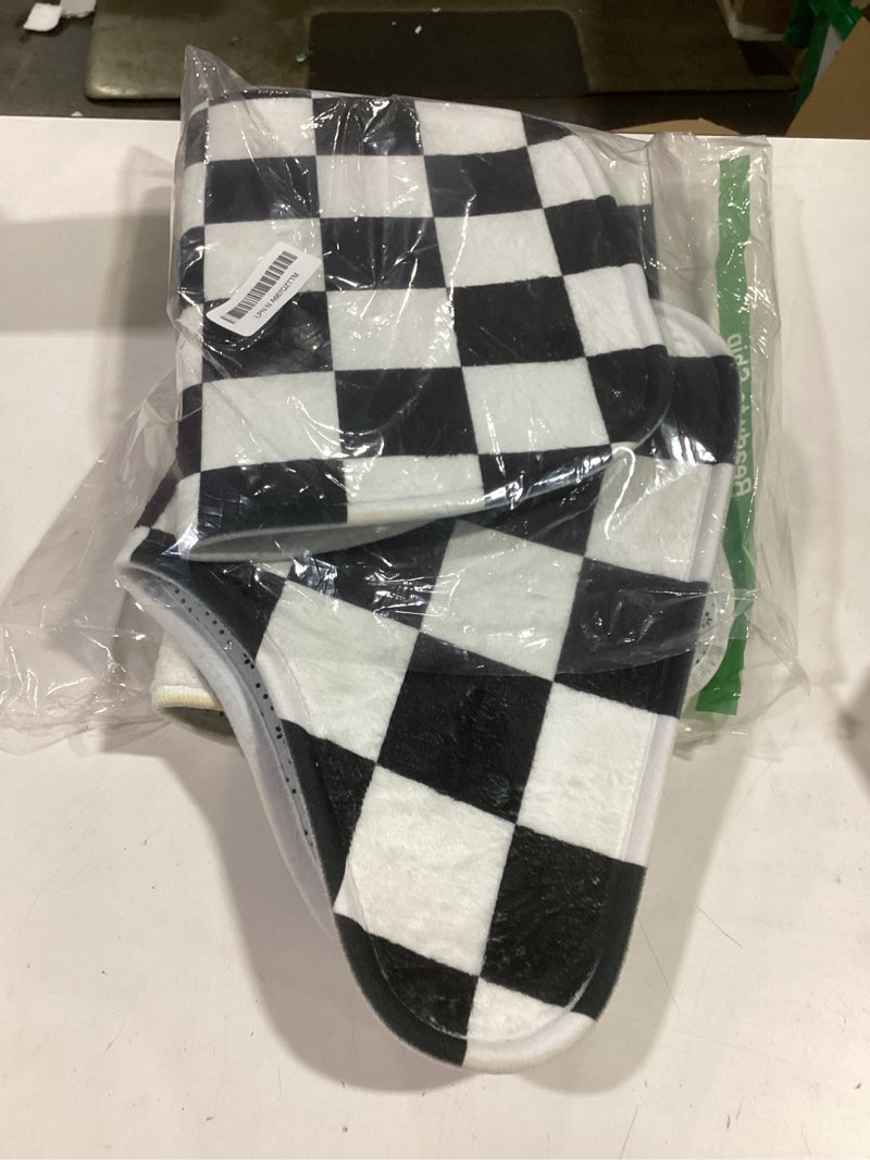 Condition photo showing As Is for Black White Checkered 3 Piece Bathroom Rugs Set, Bath Mat + Contour Mat + Toilet Seat Cover, Non-Slip Soft Microfiber Checkerboard Bathmat for Tub Shower Room Decor, Machine Washable 3 Piece Bathroom Rug Set ?Medium? Checkered