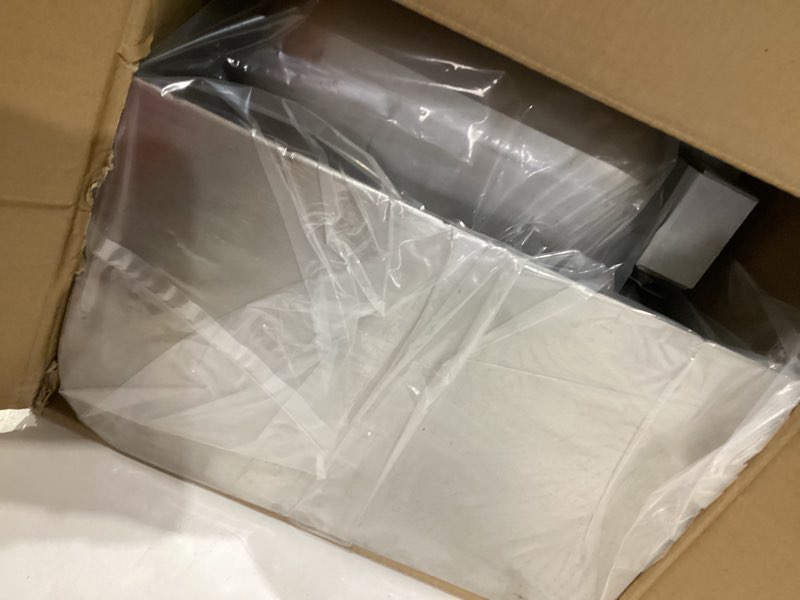 Condition photo showing Good Condition for wilprep commercial hand sink, nsf stainless steel sink commercial utility sink with gooseneck faucet and strainer, 17x15 inch wall mount kitchen sink for restaurant bar rv bathroom laundry room wall mount sink with sidesplash