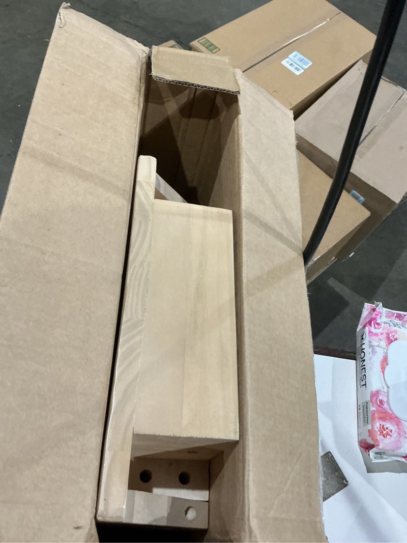 Condition photo showing Good Condition for plank+beam modern solid wood console table, 46.25 inch, sofa table, narrow entryway table for hallway, behind the couch, living room, foyer, easy assembly, blonde 46 inch table blonde