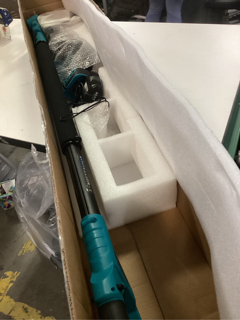 Condition photo showing As Is for SEESII 2-in-1 Electric Pole Saws for Tree Trimming, 6 Inch Mini Chainsaw Cordless with Extension Pole, Battery Powered Pole Chain Saw, Tree Trimmer Limb Branch Cutter Pruner with 2 Battery PS600 Blue
