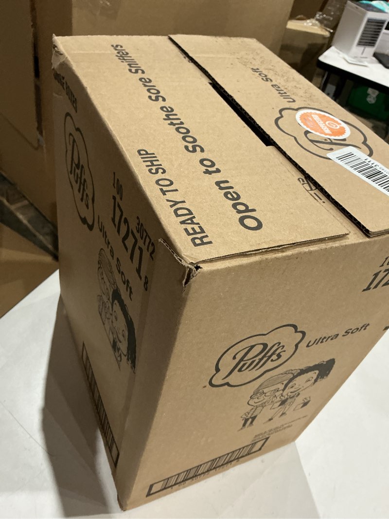 Condition photo showing Good Condition for puffs facial tissue ultra soft non-lotion, 18 cube boxes, 56 facial tissues per box, allergies and c