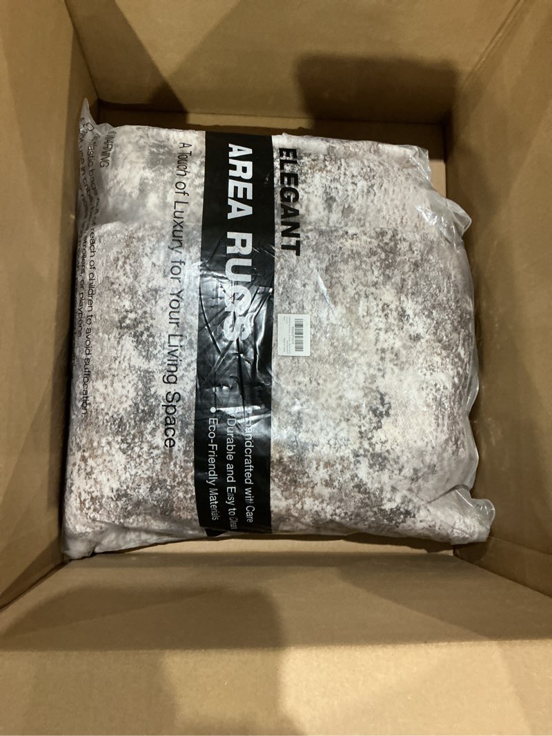 Condition photo showing Good Condition for 8x10 area rug living room rugs - washable neutral modern abstract soft thin large rug indoor floor no slip rug carpet for bedroom under dining table home office decor - brown grey brown grey 8' x 10' (rectangular)