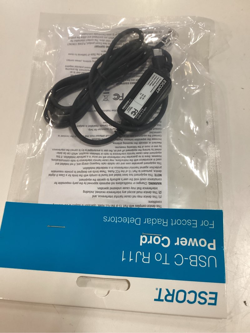Condition photo showing New/Like New for escort usb-c to rj11 power cord radar detectors including max 360, max 360c, ix, ixc, 9500 ix, max ii, max 3, max 4, max 360c mkii, max 360 mkii, maxcam 360c, redline 360c & additional models usb-c power cord