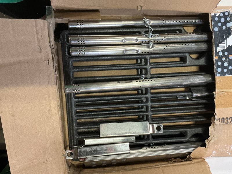 Condition photo showing As Is for 463347518 grill parts for charbroil performance 5 burner grill replacement parts 463347519 463373019 463373319 g470-0004-w1a heat tents grill parts g470-5200-w1 g470-0002-w1 grill grates replacement 5 burner grill parts + grates