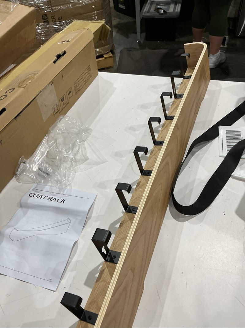 Condition photo showing Good Condition for kazai. wooden wall coat rack 'toke' | modern design with hidden wall hooks | solid wood veneer panel | oak