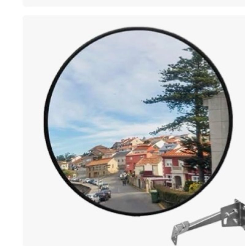 18” polycarbonate outdoor convex security & blind spot mirror - 160° wide angle, shatterproof pc mat