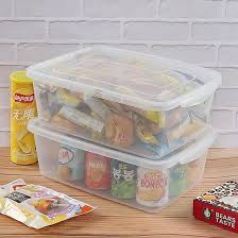 Yuright 14 Quart Clear Plastic Storage Bin, 4 Packs Latching Box Container with Lid, Small Proofing 