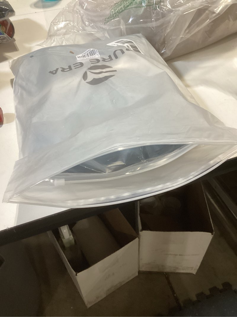 Condition photo showing New/Like New for pure era jersey knit cotton fitted bottom sheet only (no flat sheet or shams) deep pocket up to 15" to 20" ultra soft comfy breathable cerulean blue queen