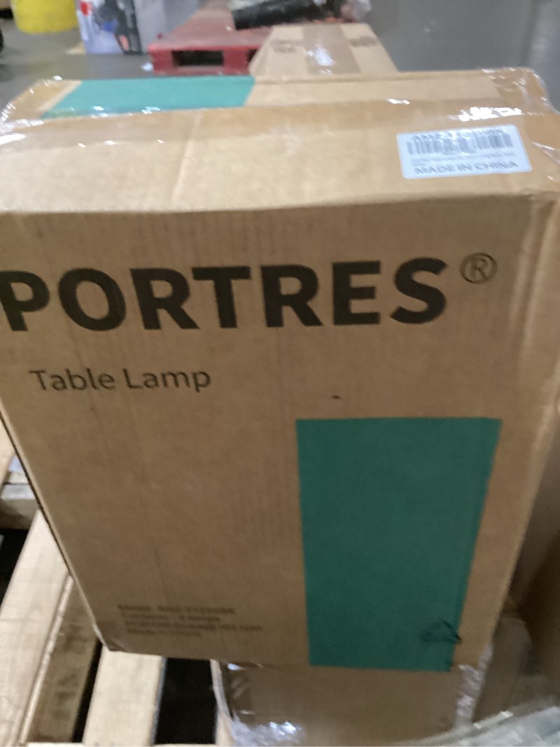 Condition photo showing As Is for portres 27.5" ceramic table lamps for bedroom living room lamps set of 2 modern bedside nightstand lamp farmhouse vintage rustic boho retro large table lamps light home office desk deco gifts, black black large - 27.5’‘