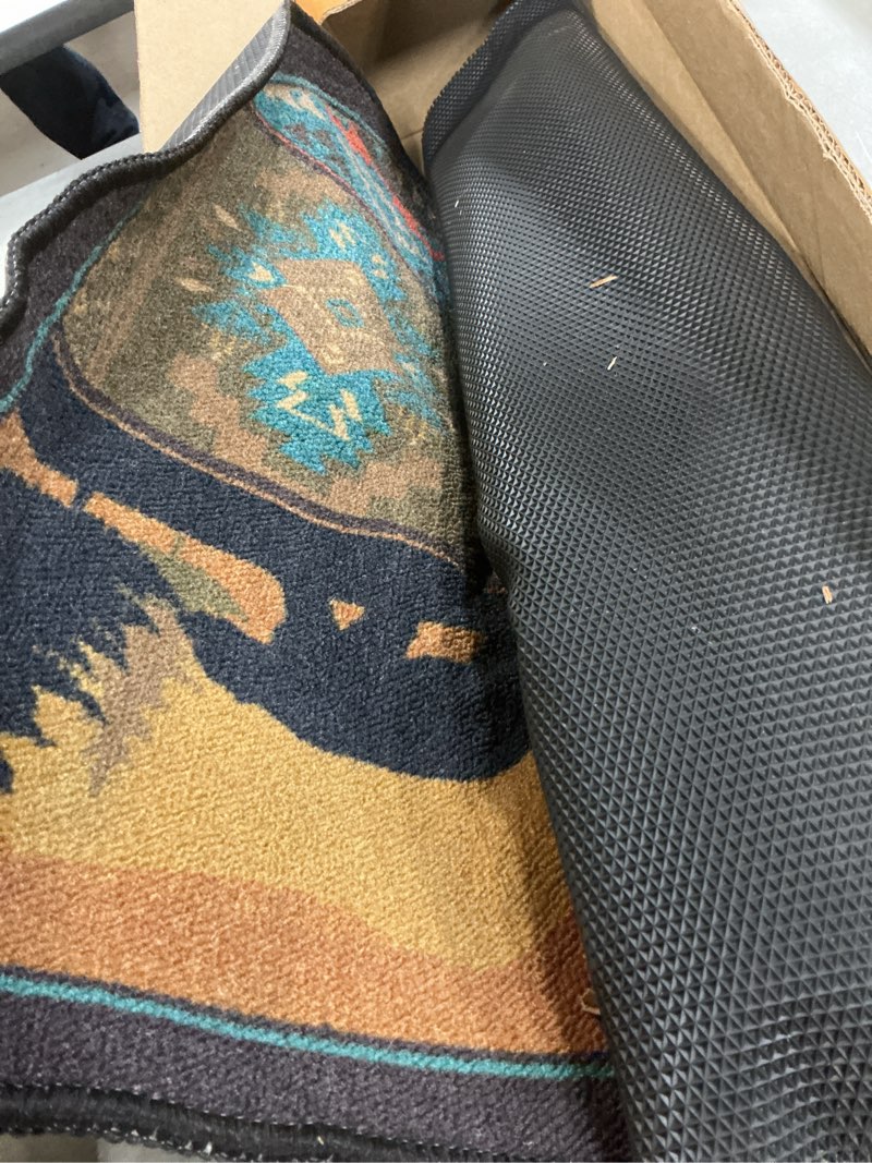 Condition photo showing Good Condition for (the color is different)minuteman international somerville red solid wool hearth rug, half round