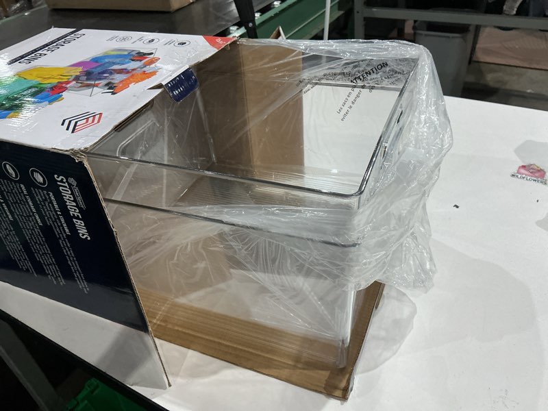 Condition photo showing Good Condition for clearspace xl clear plastic storage bins - 2 pack for kitchen cabinet and fridge organization