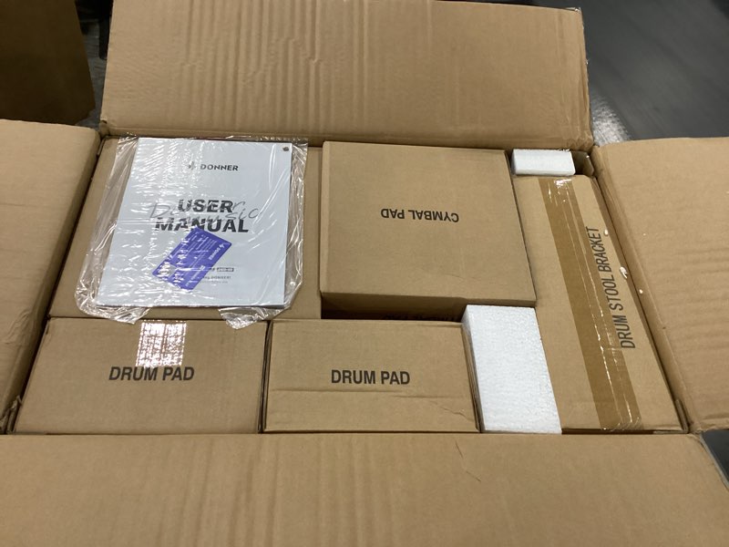 Donner DED-80 Electronic Drum Set with 4 Quiet Mesh Pads, 180+ Sounds, 2 Pedals, Throne, Headphones,