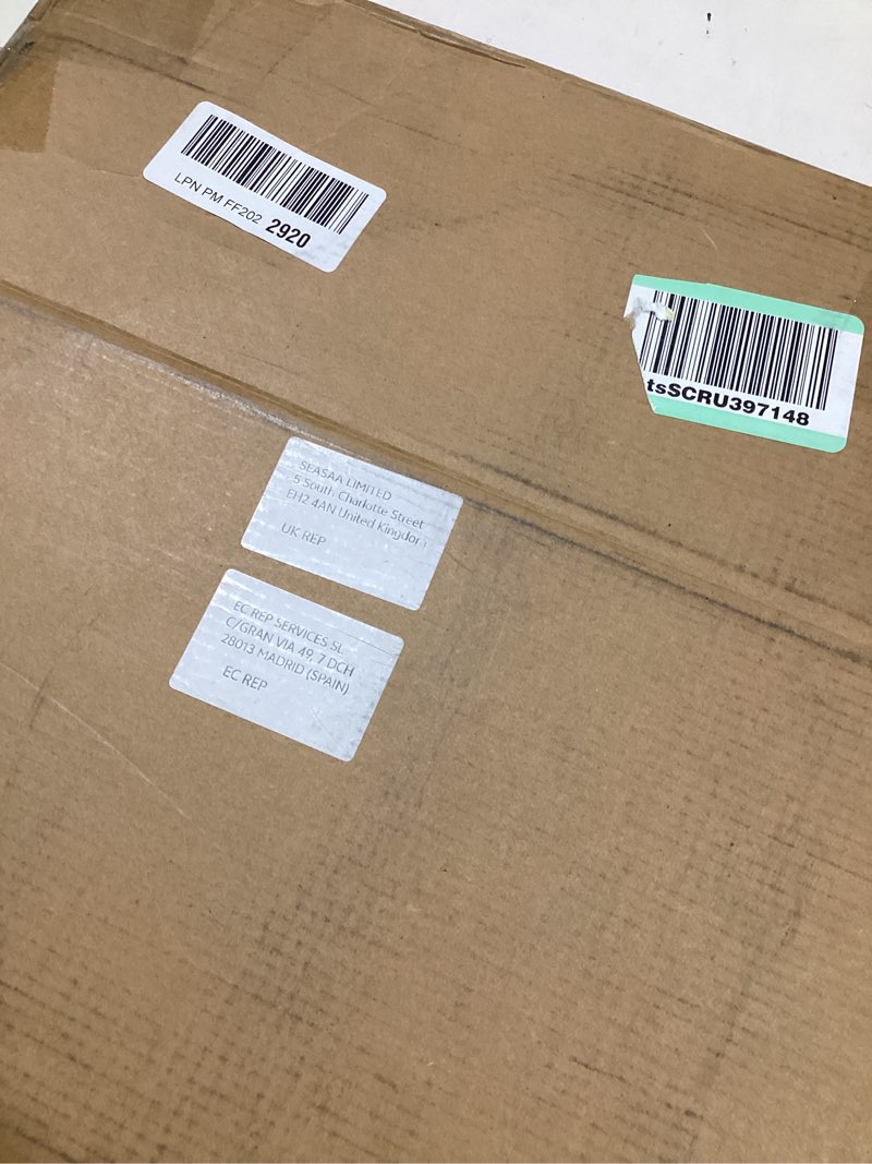 Condition photo showing New/Like New for Corner Shelf, White Solid Oak Wood Floating Corner Shelf Wall Mount Round End Floating Speaker Shelf Display Shelf for Small Plant Photo Frame (White, 16in) 16in White