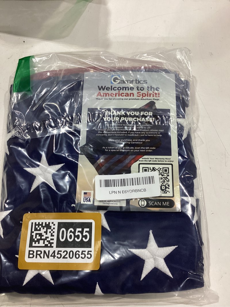 Condition photo showing New/Like New for american flag | american flags for outside 3x5 |100% made in usa flag-not imported - premium us flag 3x5 heavy duty outdoor with embroidered stars and sewn stripes.