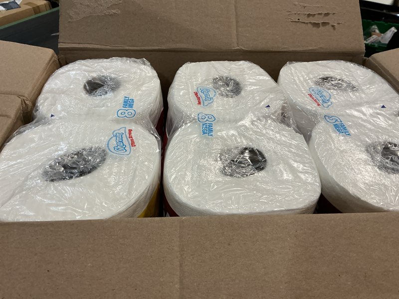 Condition photo showing New/Like New for charmin ultra strong clean touch toilet paper, 24 family mega rolls = 120 regular rolls