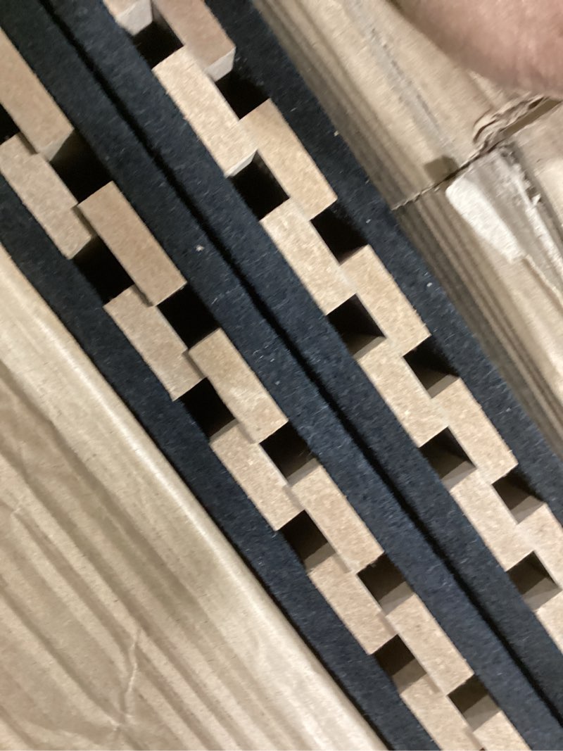 Condition photo showing Good Condition for 4 Pack Wood Panels for Wall, 47.2"×23.6" Wood Slat Acoustic Panels for Wall, Soundproof Panels, 3D Fluted Panels for Interior Decor (Dark Walnut) 47.2 x 23.6(4 PCS) Dark Walnut