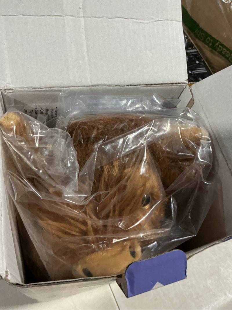 Condition photo showing Good Condition for Heatable & Coolable Highland Cow Stuffed Animals Plushie, Microwavable Heating Pad for Soothing & Relaxation, Lavender Scented Cattle Plush Toys for Stress Relief, Stuffed Cow Gifts 1Pcs-Highland Cow 1.0