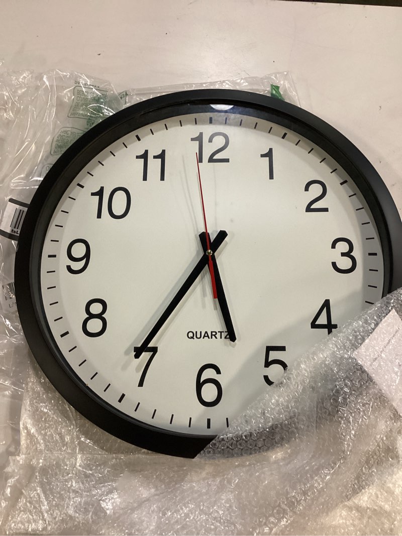 Condition photo showing Good Condition for bernhard products black wall clock silent non ticking - xl 18 inch quality quartz battery operated round easy to read home/office/classroom/school clock