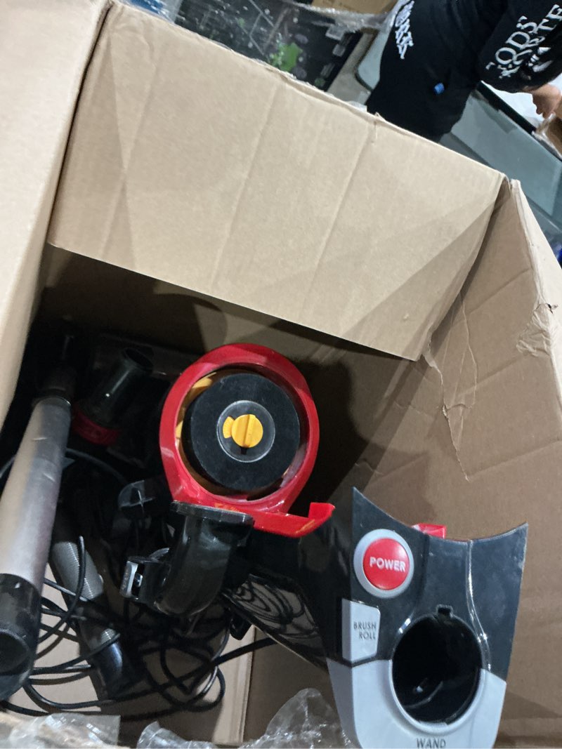 Condition photo showing As Is for incomplete missing pieces hoover maxlife pro pet swivel vacuum cleaner, bagless upright vac, hepa media filtration, maxlife system, windtunnel technology, corded vacuum cleaners for home use