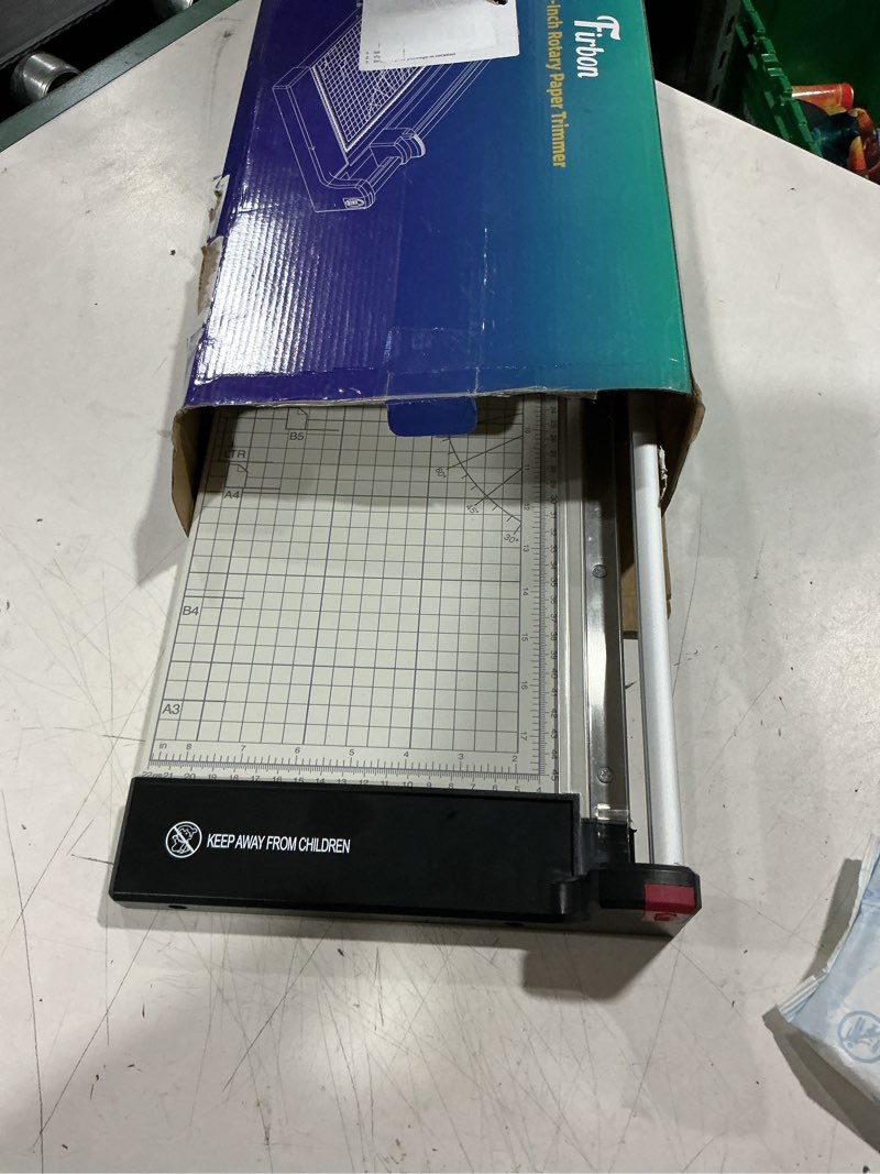 Condition photo showing As Is for firbon 15 inch rotary paper trimmer with replaceable blade 15-inch