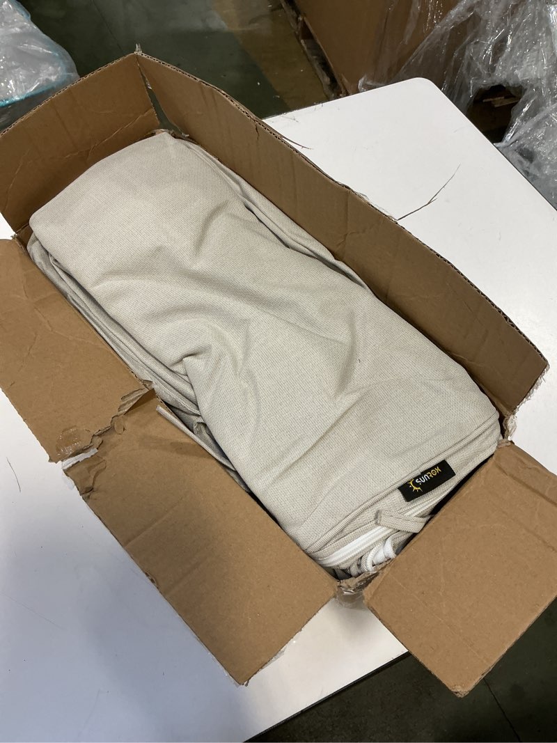 Condition photo showing New/Like New for SUNROX Gel Memory Foam Chair Cushions, FadeShield Water-, Stain-Resistant Durable Reversible Seat Cushion Pads with Ties for Indoor/Outdoor Kitchen Dining Office, 17"x16", Set of 4, Cream Cream 17x16 Inch (Pack of 4)