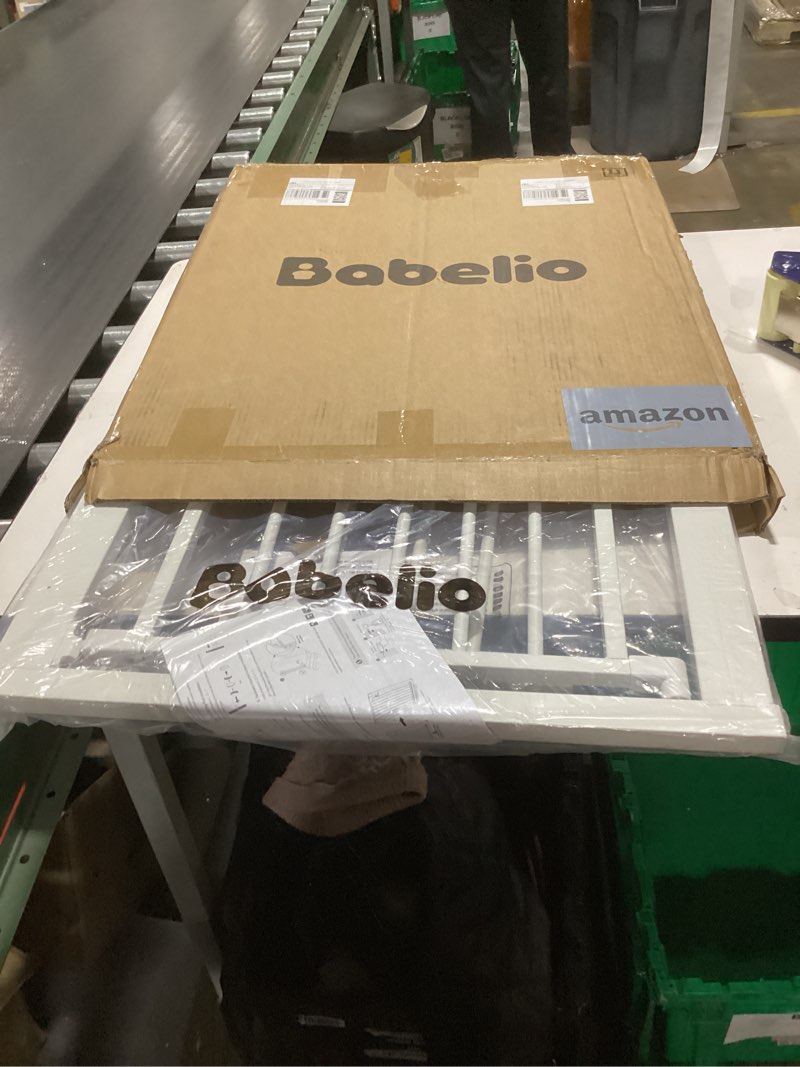 Condition photo showing New/Like New for BABELIO Safety Gate Door Fits for Stairs, Narrow and Wide Doorways with Auto Close, Easy Install, No Drilling, Pressure Mounted for Baby, Child, Pets, Dog/Puppy, 26''-40'', White White 30"Tall 26"-40" Wide