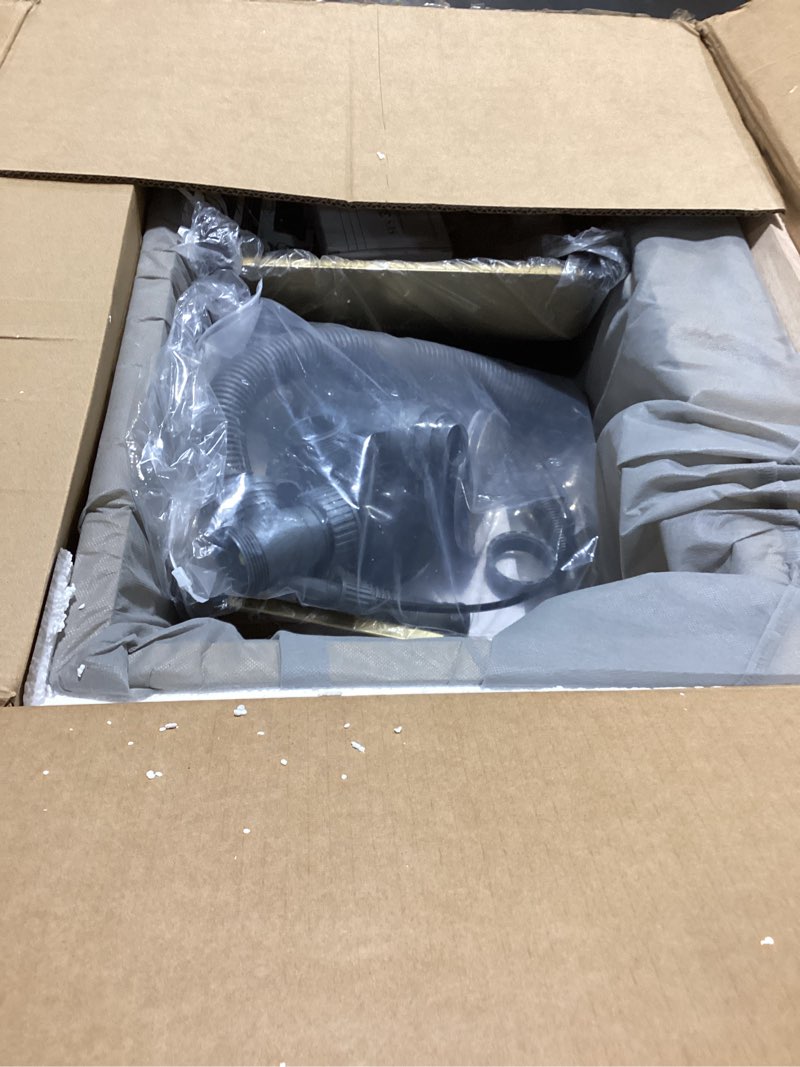 Condition photo showing Good Condition for fivixil kitchen sink double waterfall sink with led display with cup washer, soap dispenser, waterfall mixer, worktop controller, etc. workstation kitchen sink (gun grey, 33.5 * 18.1 * 8.7 in) gun grey 33.5 * 18.1 * 8.7 in