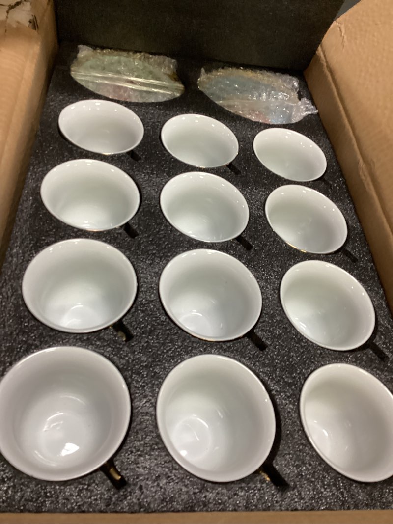 Condition photo showing Good Condition for Teenyyou Set of 36 Tea Cups and Saucers Tea Party Decorations Floral Porcelain 5.4 oz British Gift for Women Birthday Party, Church, and Mother's Day (Stylish Style) 36 Stylish Style 5.4 oz
