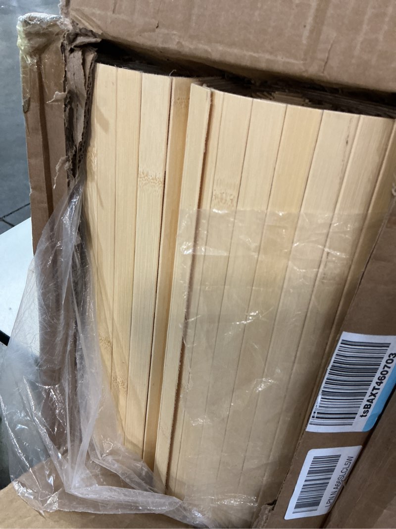 Condition photo showing Good Condition for juexica 3 pcs natural bamboo wall panel for interior wall 48''x96'' bamboo covering renewable pole wainscoting room divider wrap decor for bedroom living room kitchen island office (raw) 48''x96'' raw 3
