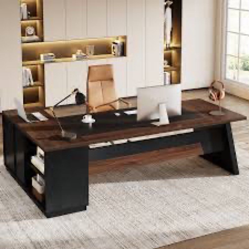 L-Shaped Executive Office Desk With Drawers.   Incomplete 