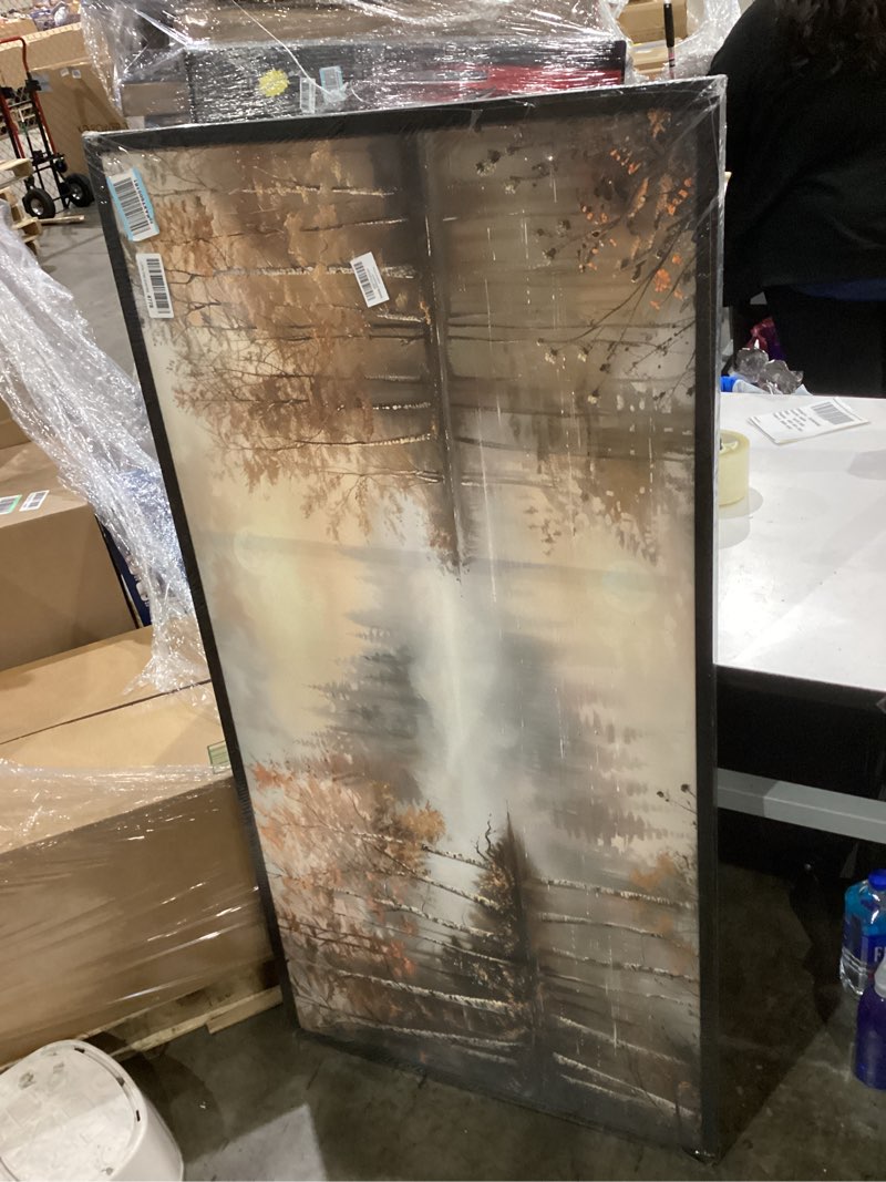 Condition photo showing New/Like New for trees large wall art for living room abstract birch tree framed canvas decor nature forest landscape prints painting pictures extra large modern lake artwork for bedroom kitchen office 30"x60" 60"l x 30"w lakeside trees