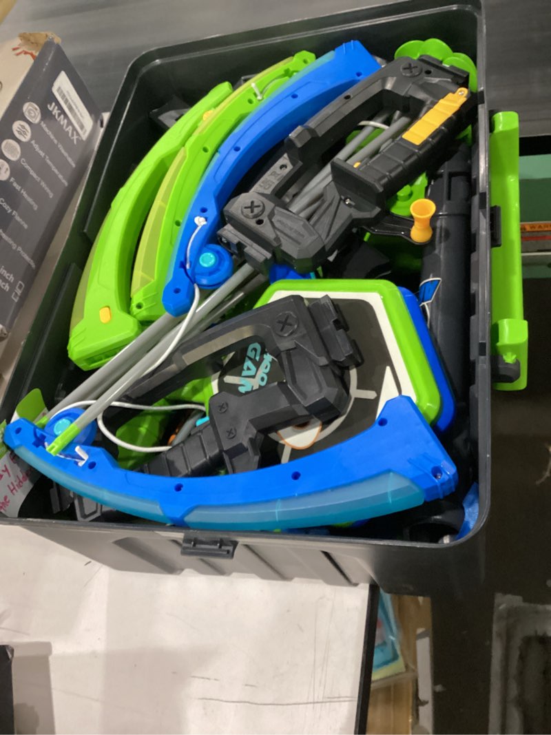 Condition photo showing New/Like New for 2 pack bow and arrow toy for kids 5 6 7 8 9 10,led light-up bows archery set with 12 suction cup arrows, 4 fun targets ,2 quivers & storage box ,indoor outdoor sport game gifts for boys girls 4-8 8-12