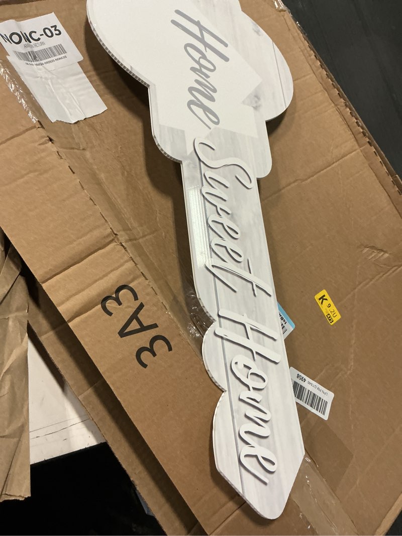 Condition photo showing Good Condition for labend home 30" large sold sign key-shaped - double-sided home sweet home real estate photo prop - closing gift for realtors & new homeowners - corrugated plastic key-shaped multicolor