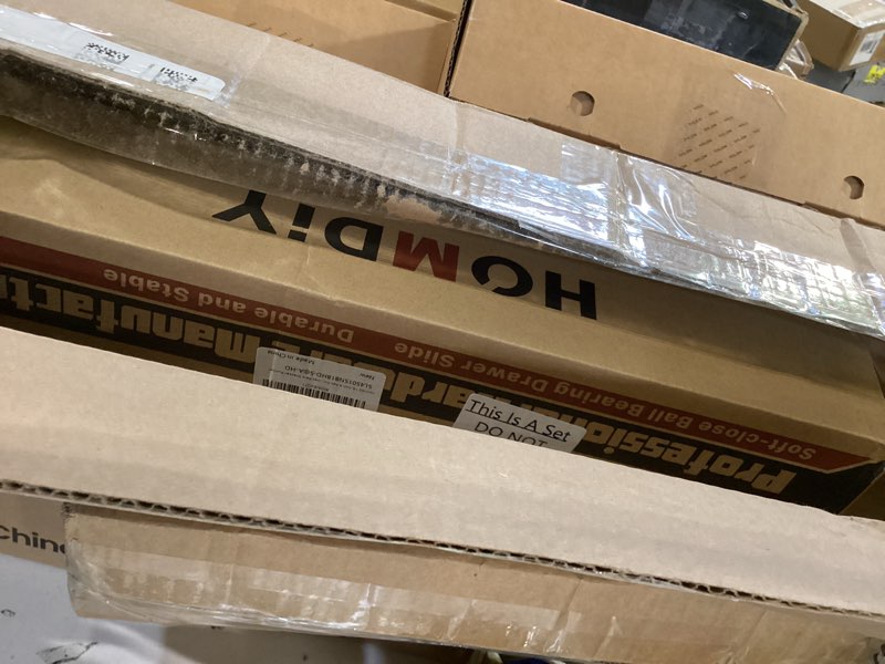 Condition photo showing Good Condition for homdiy side mount 3 fold full extension drawer slides 18 inch 5 pair solid ball bearing cabinet tracks heavy duty drawer rails 100 lb capacity for kitchen cabinet dresser replacement