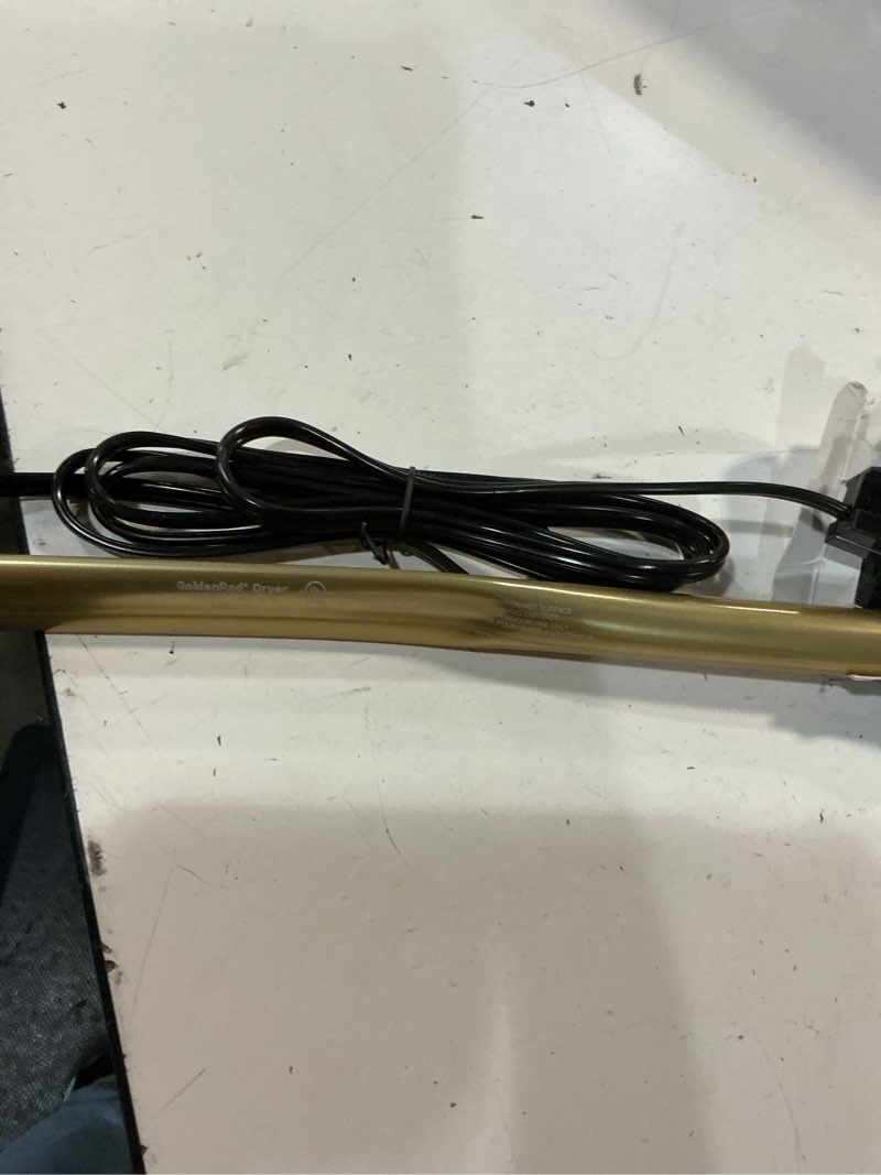 Condition photo showing As Is for lockdown golden rod dehumidifier, 12"-36", vermiculite filling, for moisture removal, gun safe maintenance 18"
