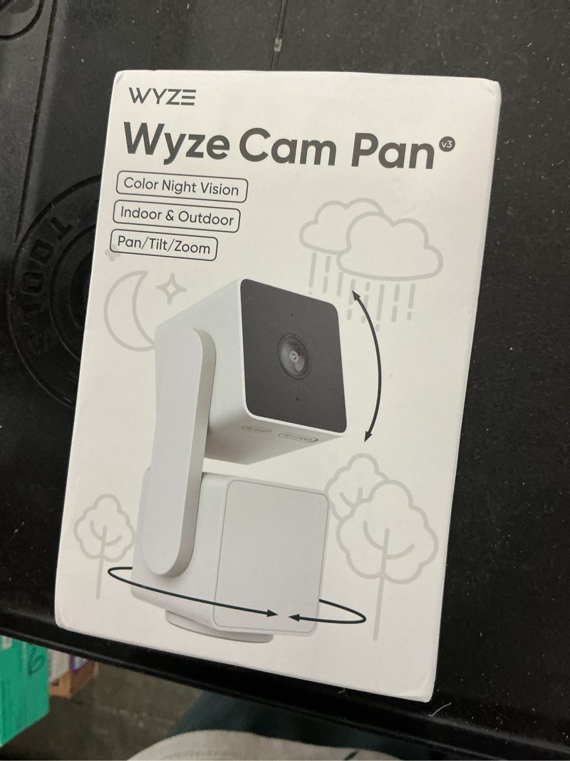 Condition photo showing New/Like New for wyze cam pan v3, indoor/outdoor ip65-rated 1080p pan/tilt/zoom wi-fi smart home security camera with color night vision, 2-way audio, compatible with alexa & google assistant, free expert setup