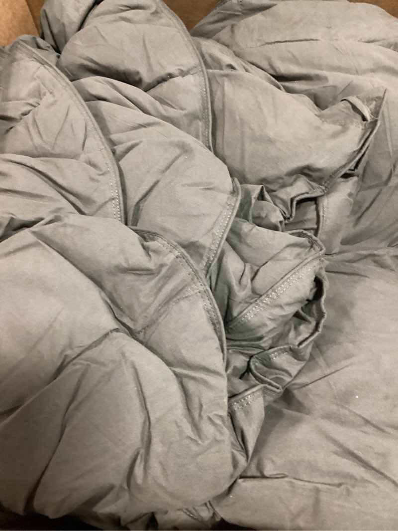 Condition photo showing As Is for Cosybay Heavyweight Twin Size Feather Down Fiber Comforter - Grey Thicker Winter Duvet Insert, Ultra Soft 100% Cotton Cover, Luxury Hotel Bedding with Corner Tabs, 68"x90" Twin Grey/Heavyweight