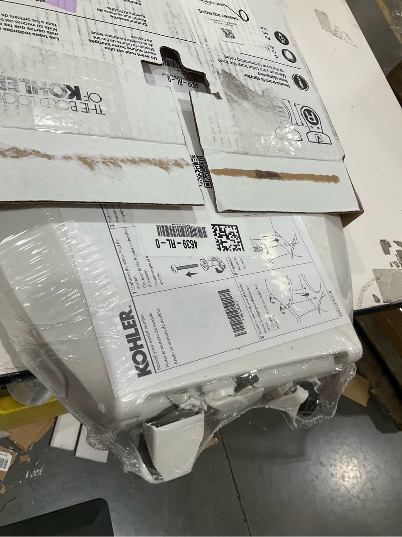 Condition photo showing Good Condition for KOHLER 4639-RL-0 Cachet ReadyLatch Round Toilet Seat Soft Close, White White Round Ready Latch