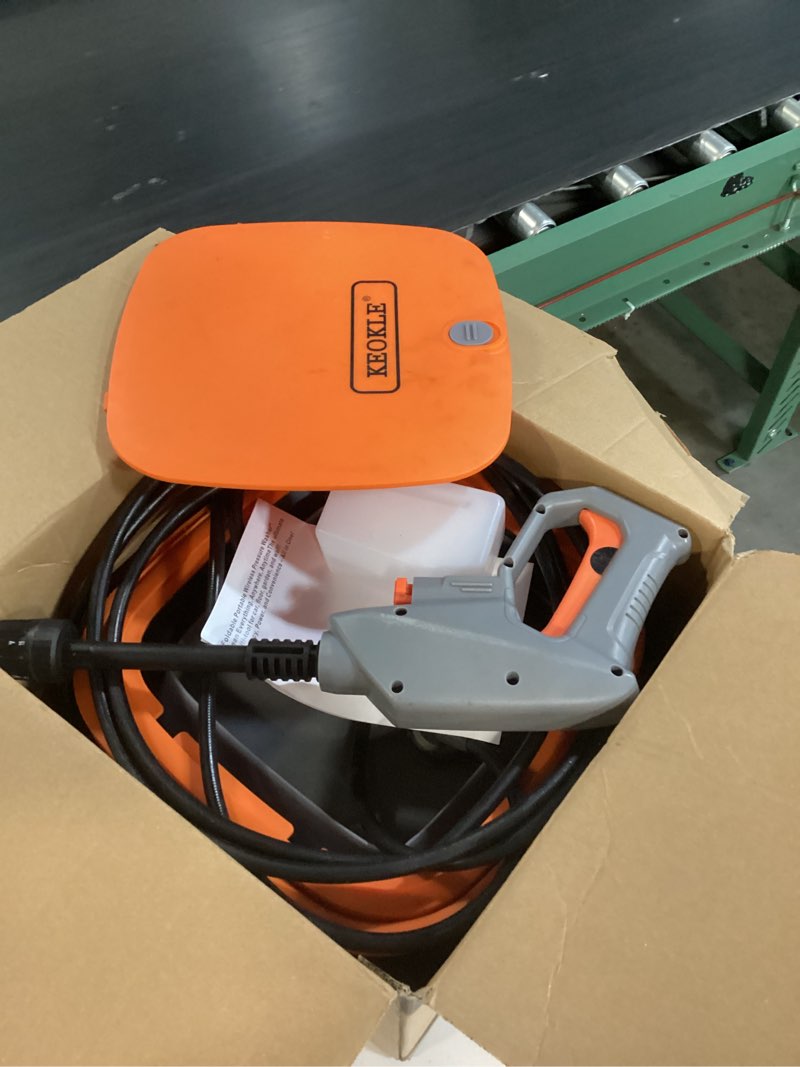 Condition photo showing Good Condition for cordless washer with 16ft hose