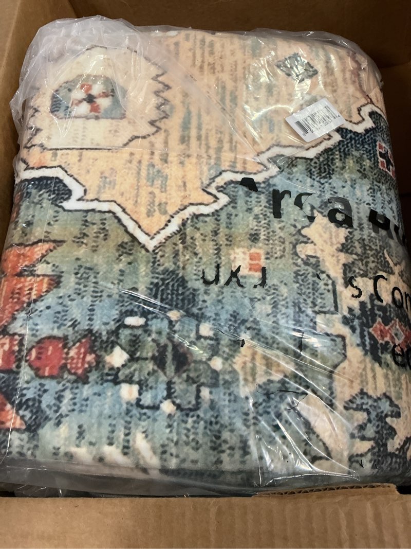 Condition photo showing Good Condition for Lahome Boho Tribal Area Rug - 6x9 Soft Large Bedroom Rugs Dining Room Mat, Washable Indoor Carpet for Living Room, Printed Non-Shed Classroom Office Rug for Apartment Proch Dorm,Rust