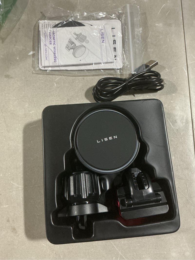 Condition photo showing Good Condition for lisen for 15w magsafe car mount charger,magnetic wireless cars charger,magnetic phone holder for cars,phone holders for your car accessories for men women jeep ford f150 for iphone 17-12,samsung,gifts black