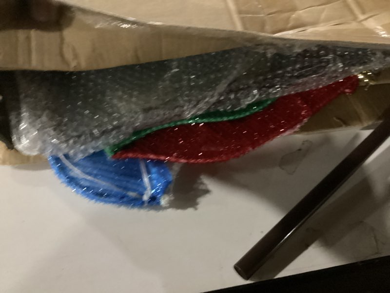 Condition photo showing As Is for 6FT Nativity Sets for Christmas Decoration Outdoor,200 LED Lights, Stable & Heavy Duty Iron Frame?Extra Metal Stakes,Christmas Nativity Sets are Suitable for Various Occasions