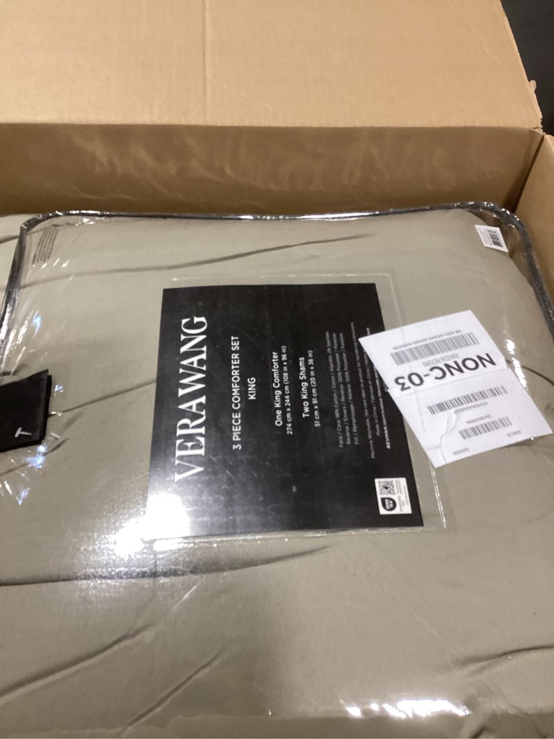 Condition photo showing Good Condition for Puckered Textured 3-Piece Grey Cotton Rich King Comforter Set