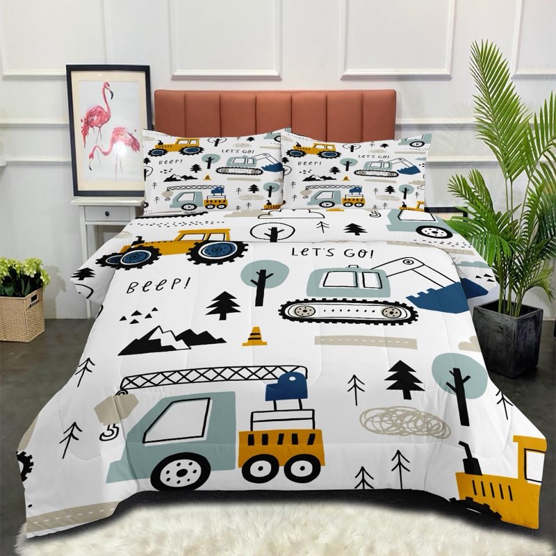 ZZXHG Twin Comforter Set - 3D Cartoon Car Twin Comforter Set, h Arley David Son Reversible Twin Bedd