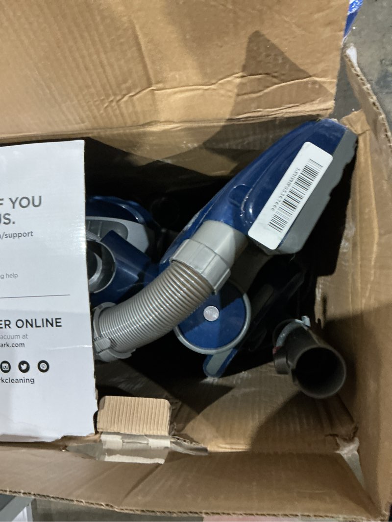 Condition photo showing As Is for shark upright vacuum, navigator lift-away deluxe with large dust cup capacity, hepa filter, swivel steering, upholstery tool & crevice tool, blue, nv360