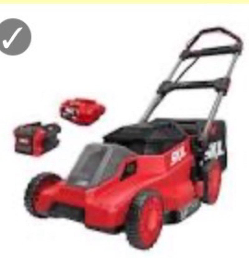 greenworks 40v 16\" (push) cordless lawn mower, 4.0ah battery (1/3 acre, push button start, compatible with 75+ tools) ( red