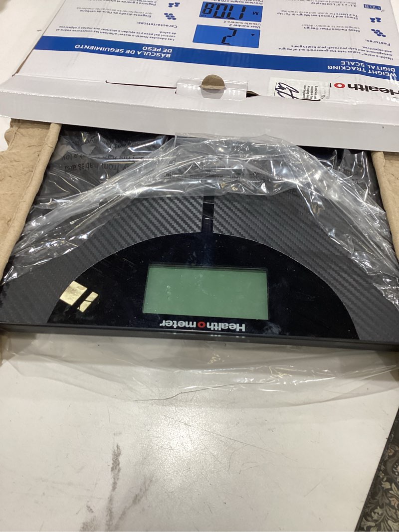 Condition photo showing Good Condition for health o meter lcd carbon fiber digital body weight scale, 400lb capacity