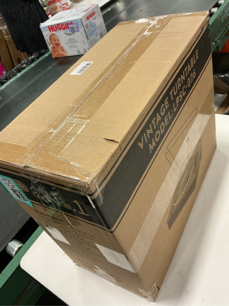 Condition photo showing New/Like New for LP&No.1 Record Player with Built-in Stereo Speakers, LED Control, 3-Speed Belt-Drive Vinyl Turntable with USB Playback & Recording, Wireless Input & Output, Auto Stop, Pitch Control | Black Black Wood