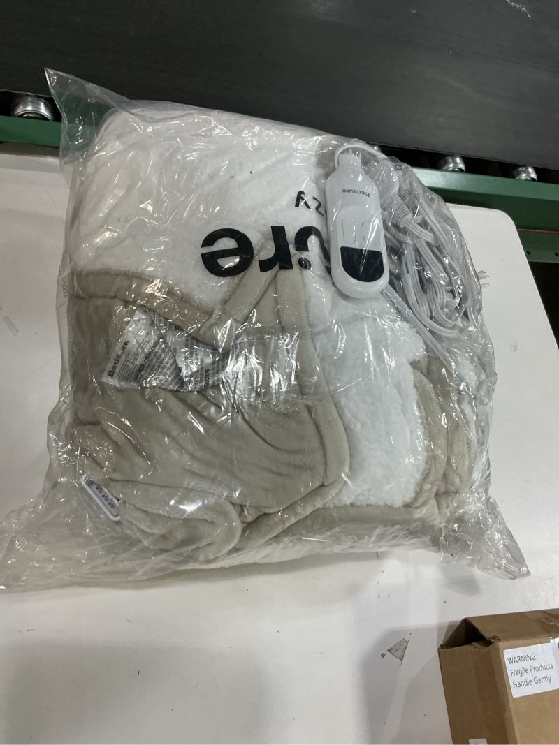 Condition photo showing As Is for Bedsure Electric Blanket Full Size - Soft Flannel Heated Blanket, Fast Heating with 10 Time Settings & 6 Heat Settings, Warm Gift for Grandma (72x84 inches, Cream) 02 - Cream Full