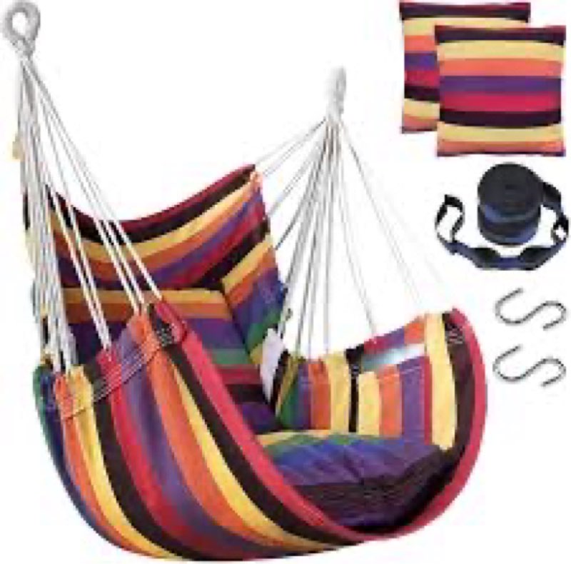 halalona hammock chair hanging hammock chair rope swing 2 cushions included-sturdy & durable soft co